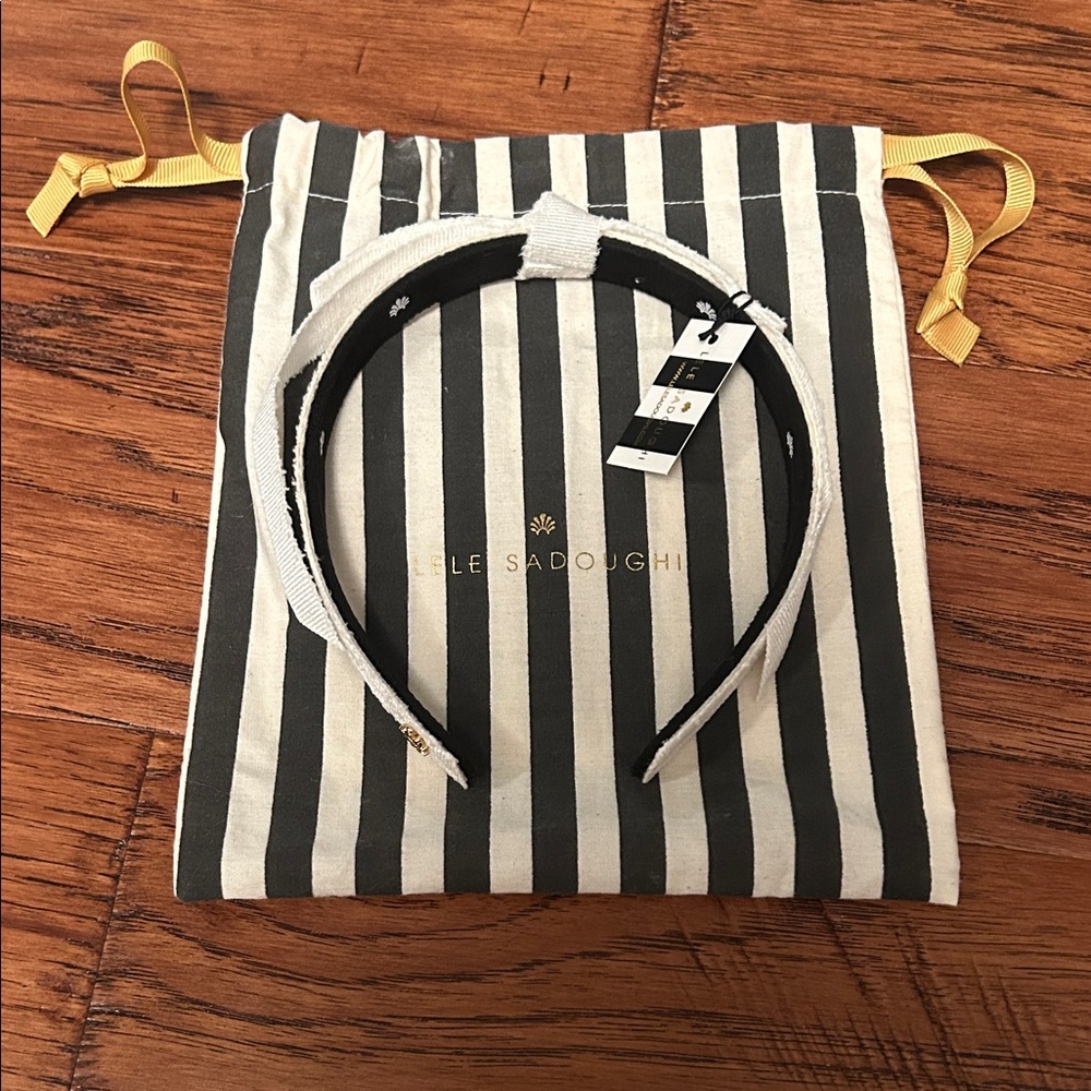 Lele Sadoughi Monochrome Striped Headband